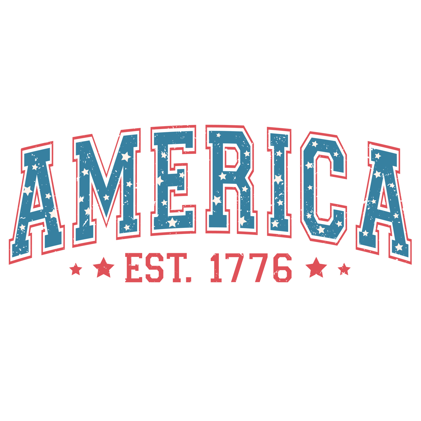 America 1776 Distressed DTF Print