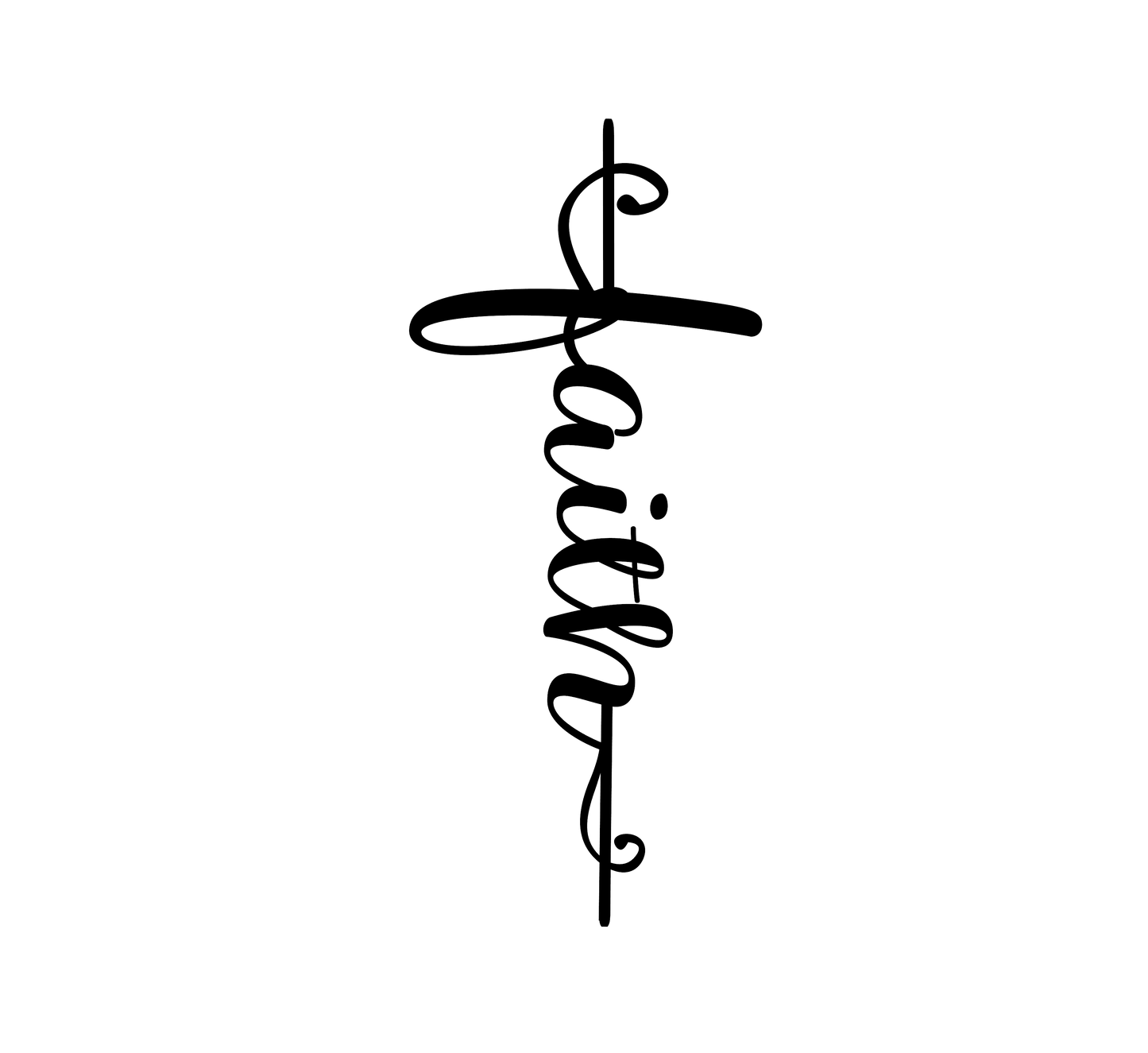 Faith Black Script DTF Print