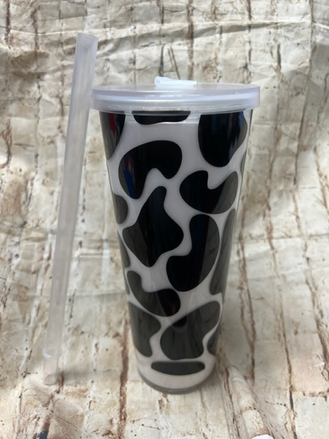 24oz Snow Globe Cow Print