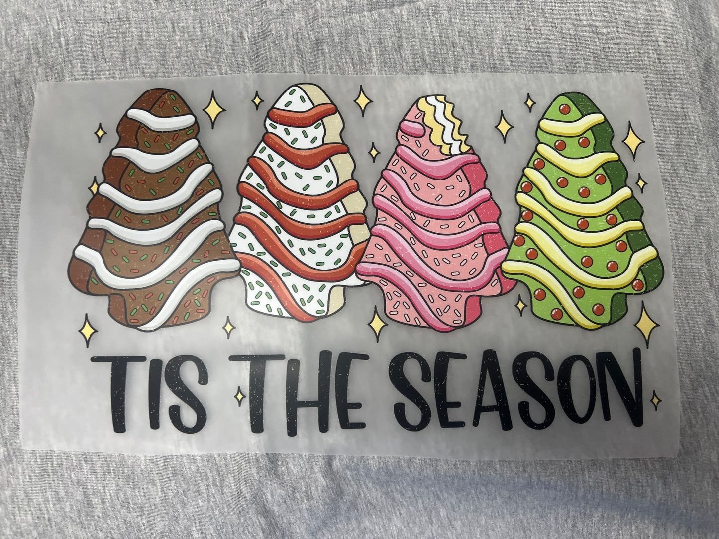 multi Christmas Tree Cake DTF Transfer