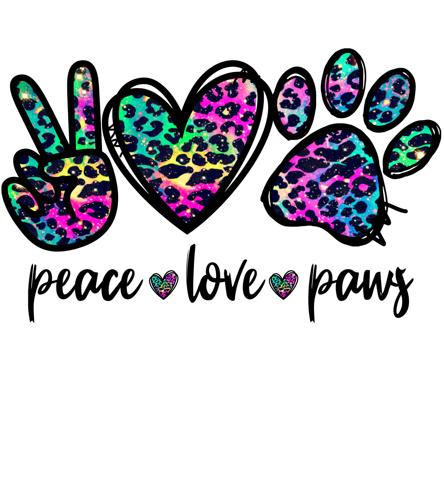 Peace Love Paws DTF Print