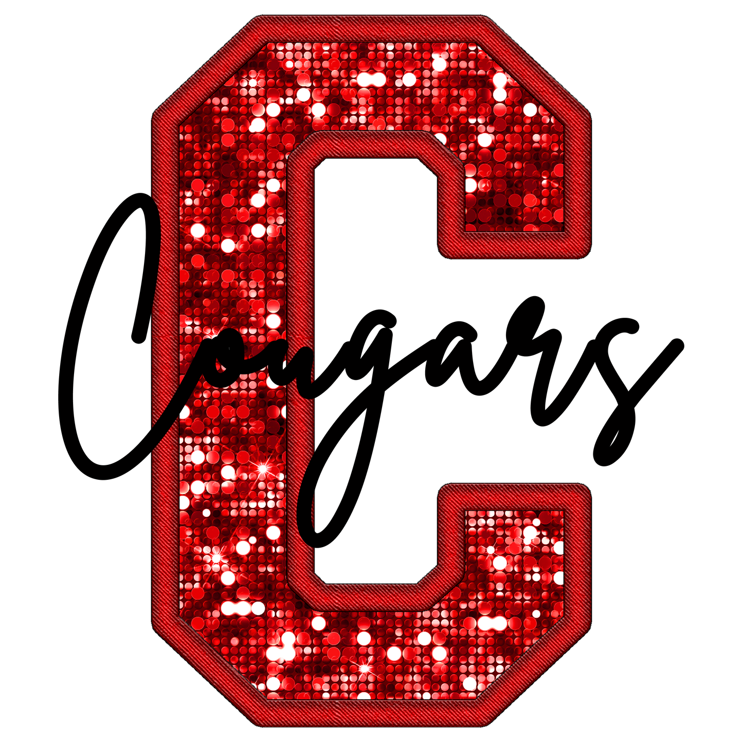Cougars C Faux Sequin Transfer DTF
