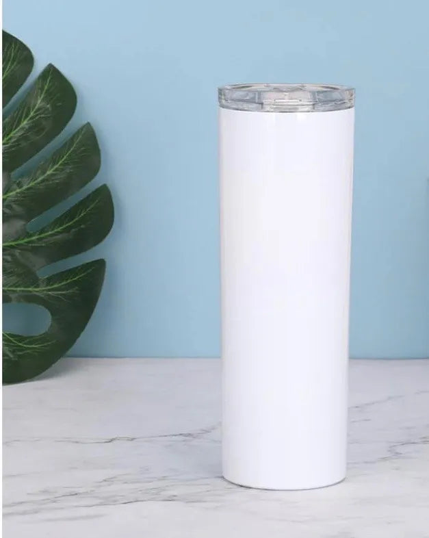 White Sublimation Skinny 20oz Straight Tumbler