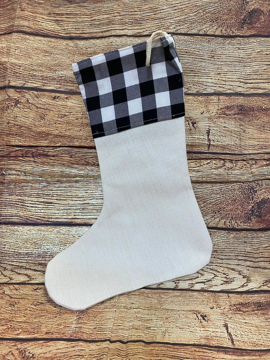 Sublimation Buffalo Plaid Christmas Stocking