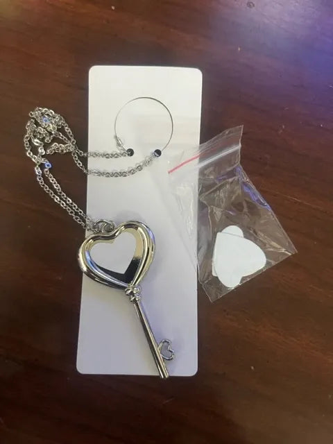 Sublimation Heart Key Necklace