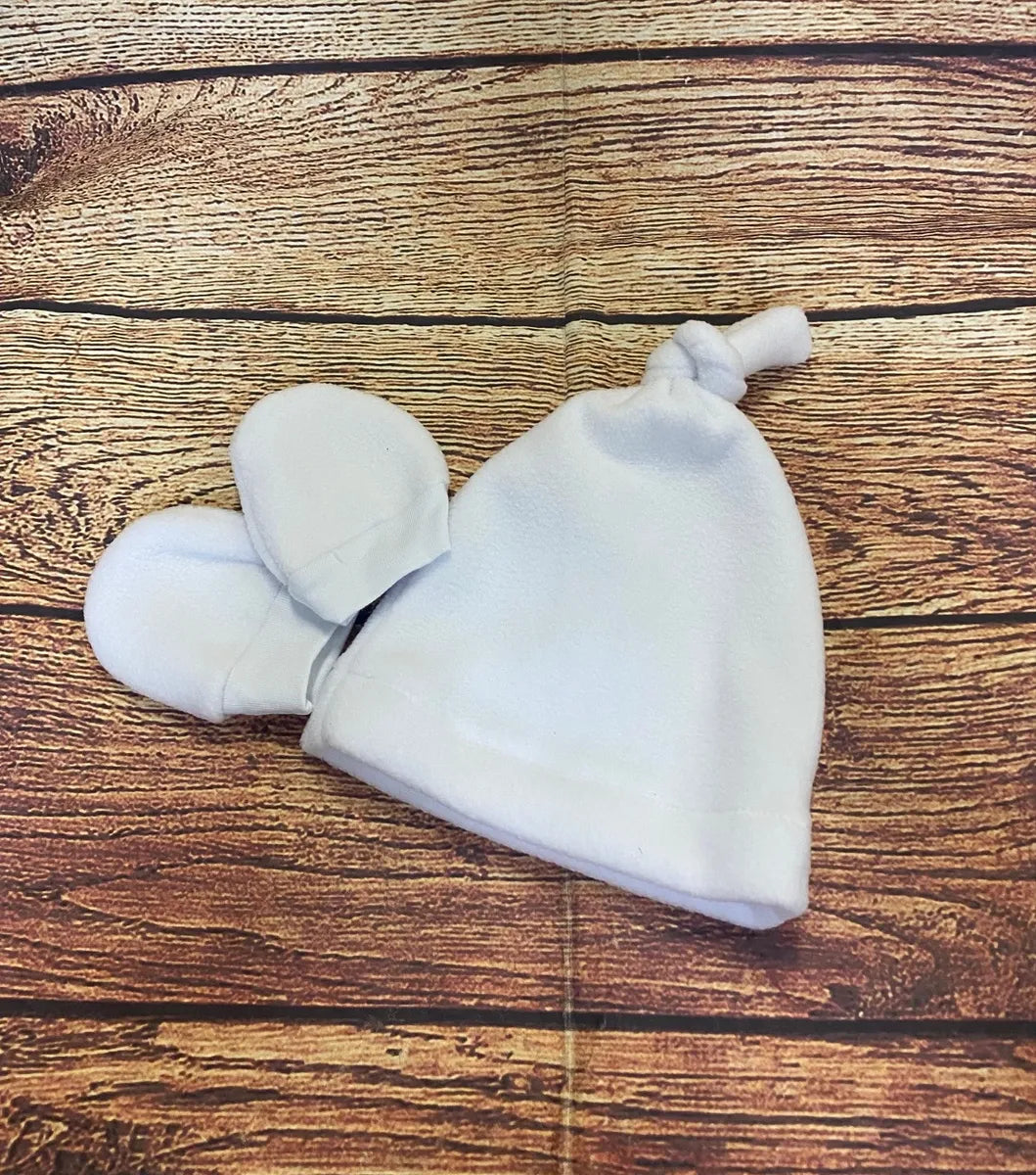 Sublimation New Born, Infant, Baby Hat & Mitten Set