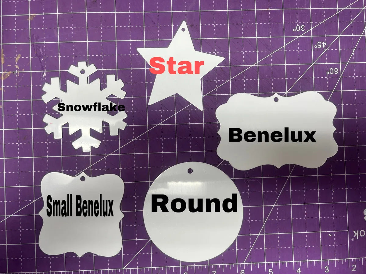 10 Pack Metal Christmas Ornaments