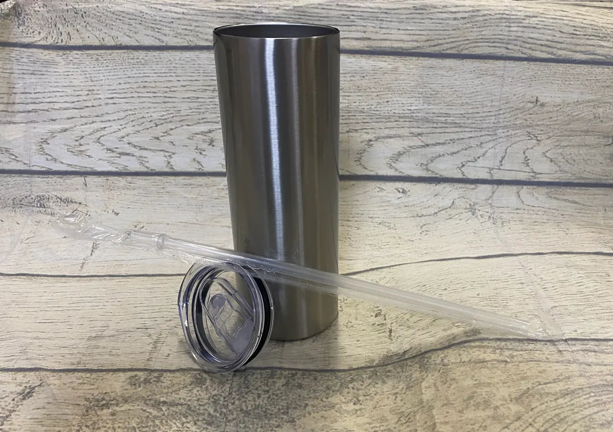 10 Pack Sublimation Stainless 20oz Skinny Straight Tumbler
