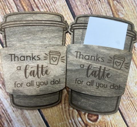 Wooden Gift Card Holder-Latte