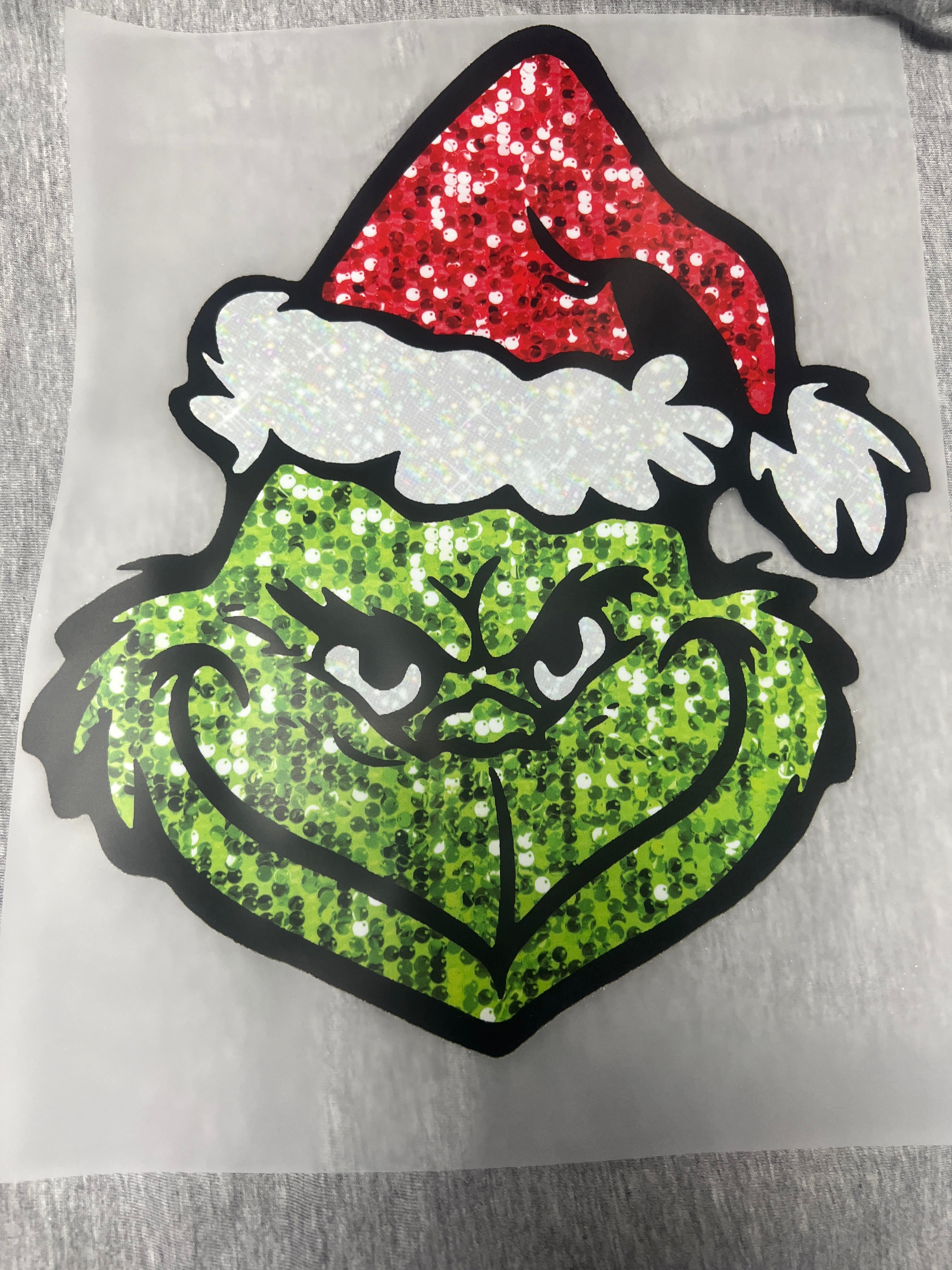 Faux Sequin Grinch Dtf Transfer Sublimation Headquarters