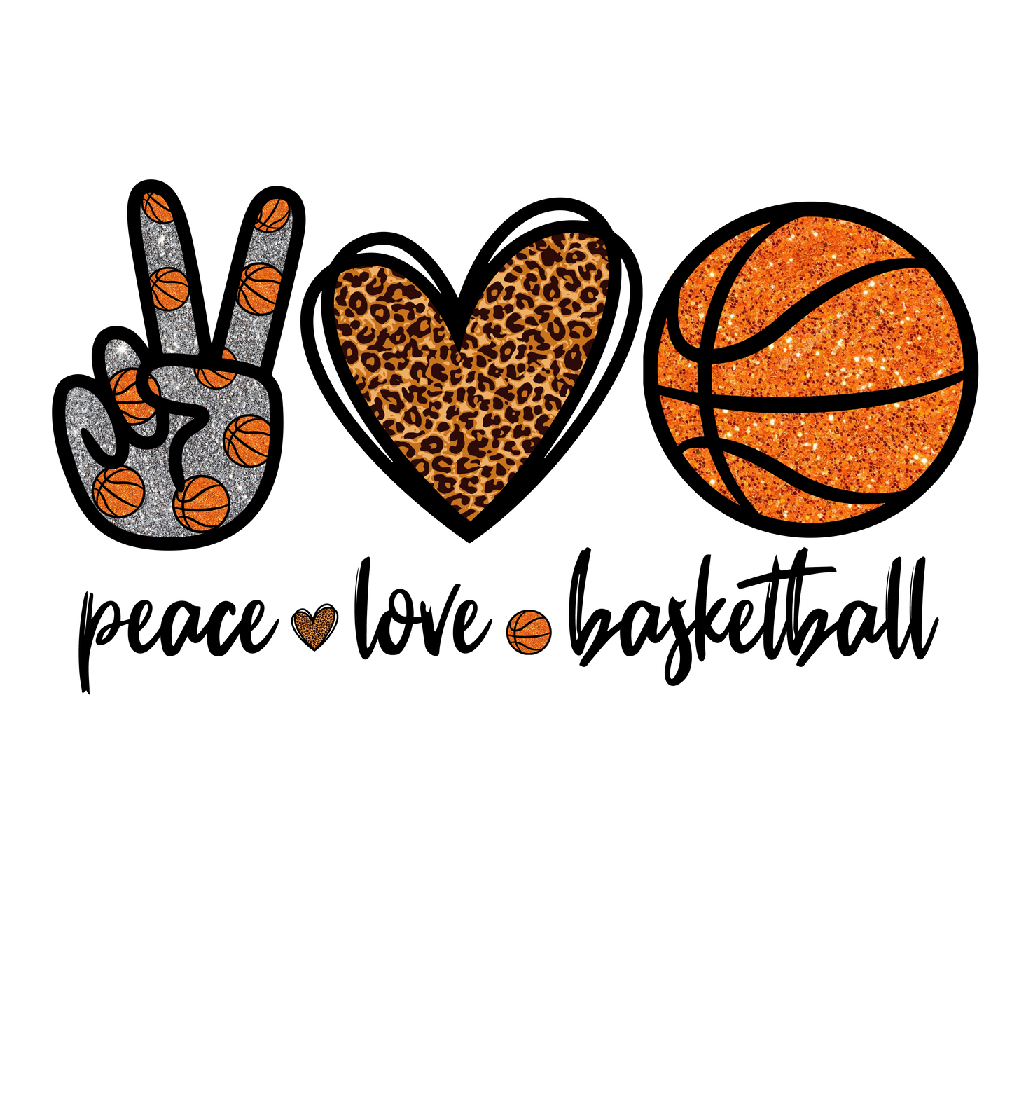 Peace Love Basketball DTF Print