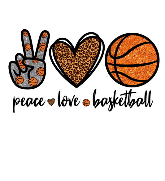 Peace Love Basketball DTF Print