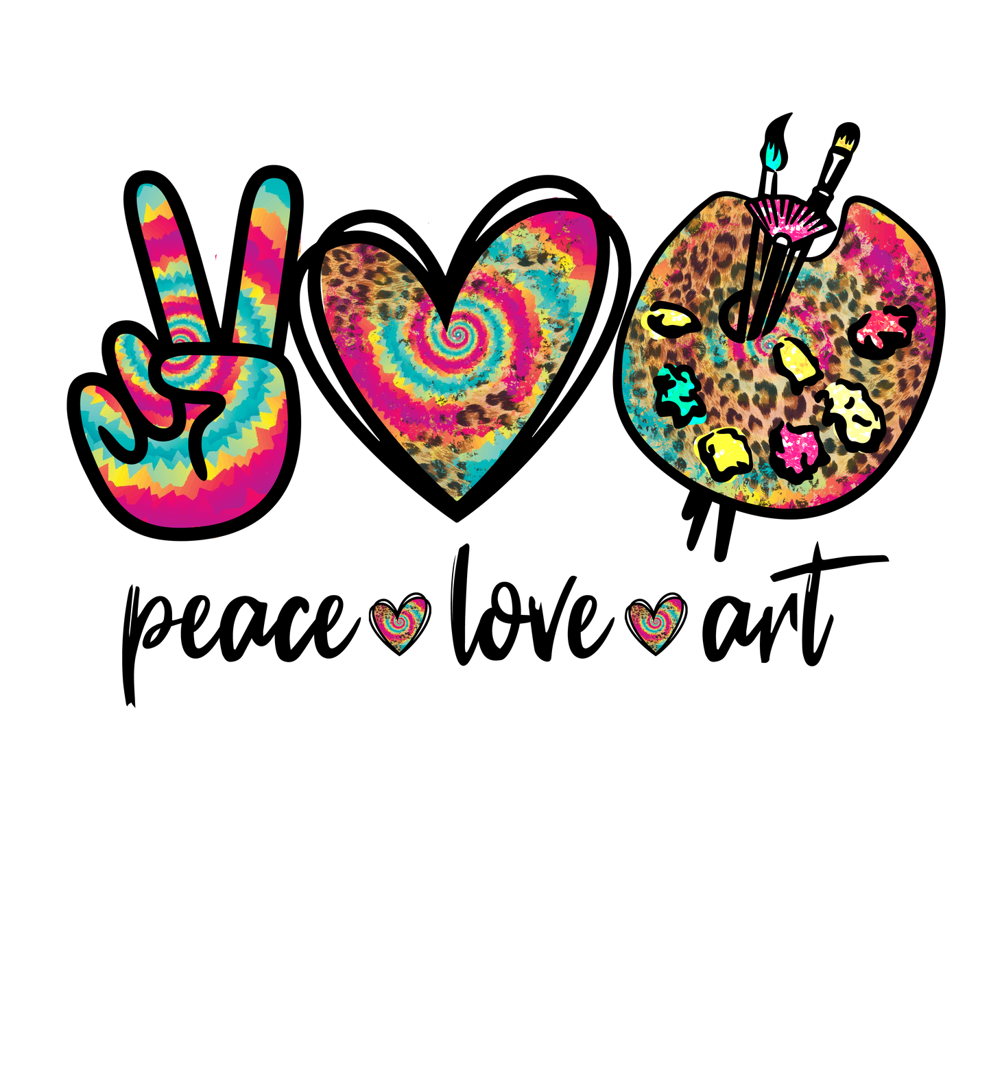 Peace Love Art DTF Print