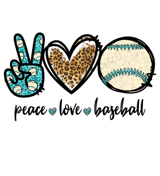 Peace Love Baseball  DTF Print