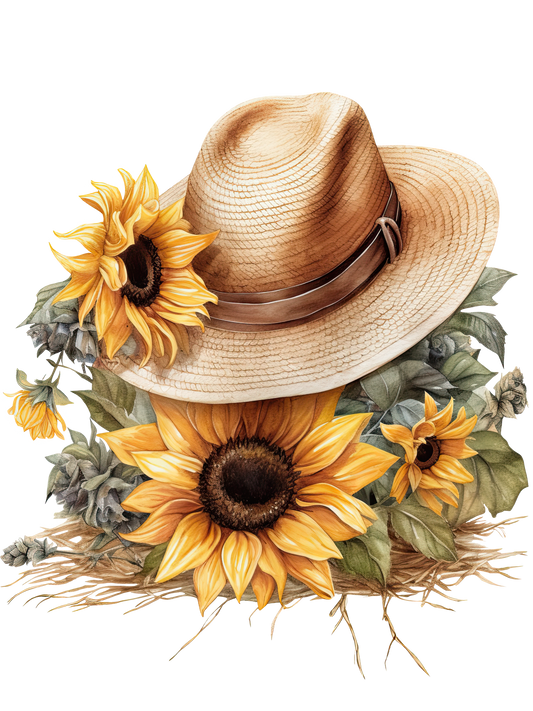 Sunflowers Hat DTF Print