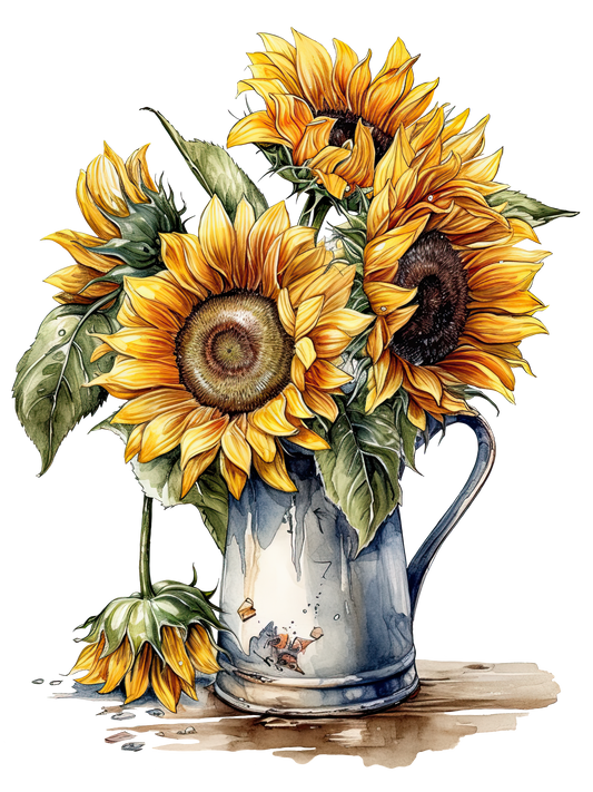 Sunflowers Pitcher 2 DTF Print