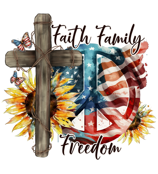 Faith Family Freedom DTF Print