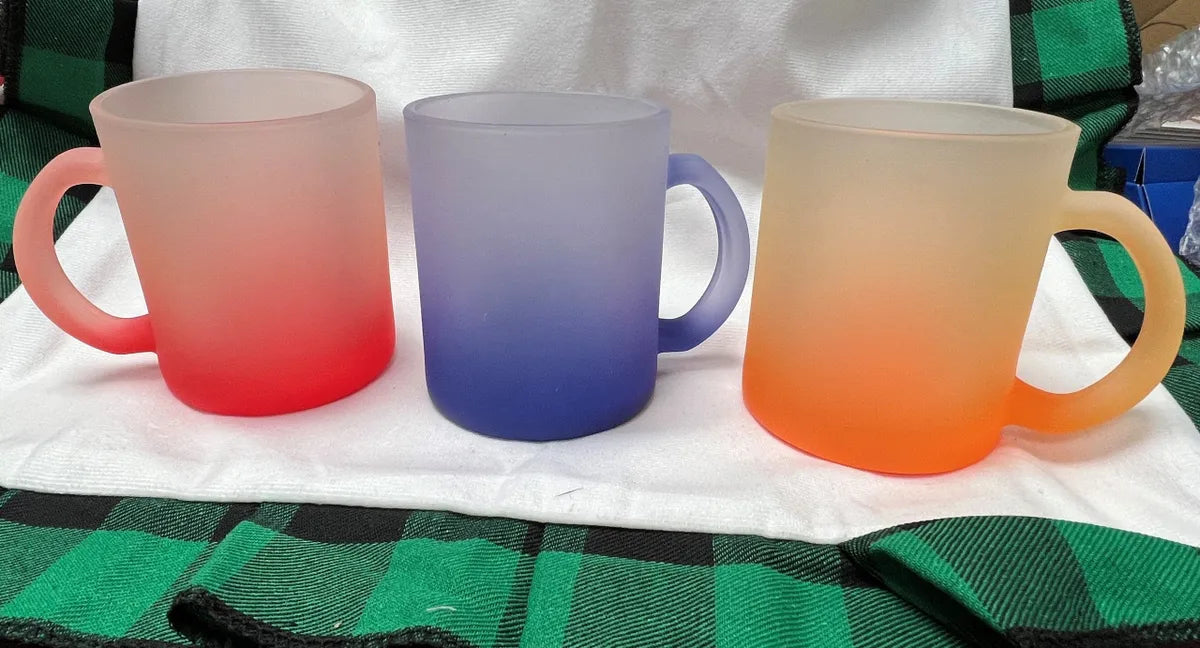 Sublimation 11oz Frosted Ombre Glass Mugs